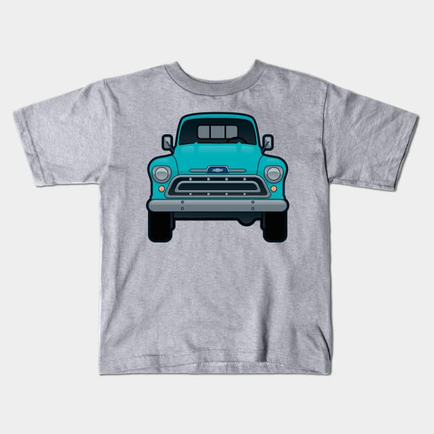 1957 Chevy Truck Kids T-Shirt by beopots